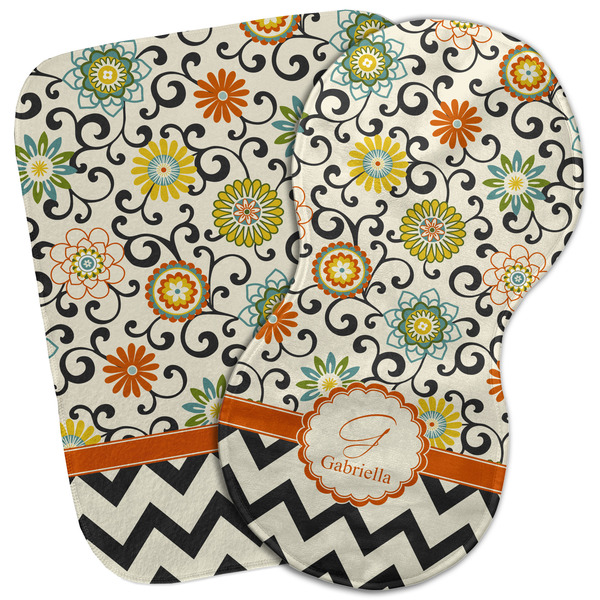 Custom Swirls, Floral & Chevron Burp Cloth (Personalized)