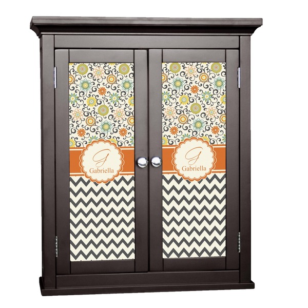 Custom Swirls, Floral & Chevron Cabinet Decal - Small (Personalized)