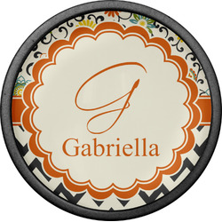 Swirls, Floral & Chevron Cabinet Knob (Black) (Personalized)