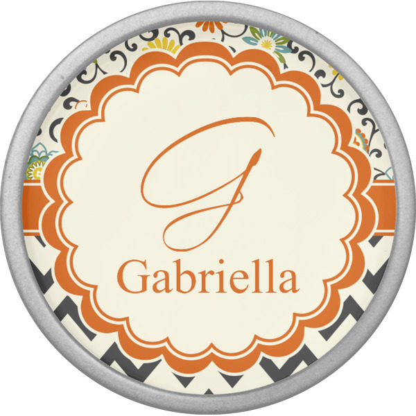 Swirls, Floral & Chevron Cabinet Knob - Nickel - Front