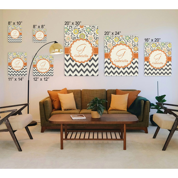 Swirls, Floral & Chevron Canvas Prints - Multiple Sizes