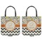 Swirls, Floral & Chevron Canvas Tote - Front and Back