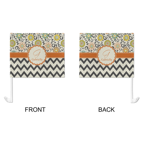 Swirls, Floral & Chevron Car Flag - Large - APPROVAL