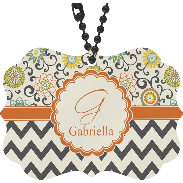 Custom Swirls, Floral & Chevron Rear View Mirror Decor (Personalized)