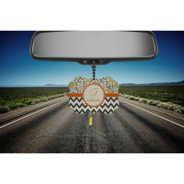 Swirls, Floral & Chevron Car Ornament (Road)