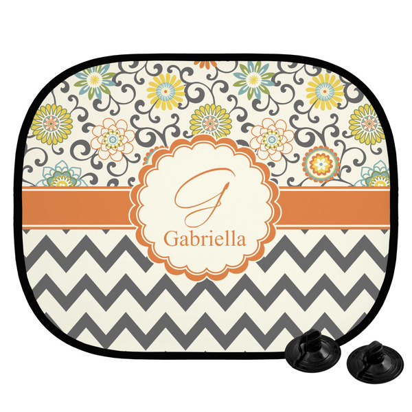 Custom Swirls, Floral & Chevron Car Side Window Sun Shade (Personalized)