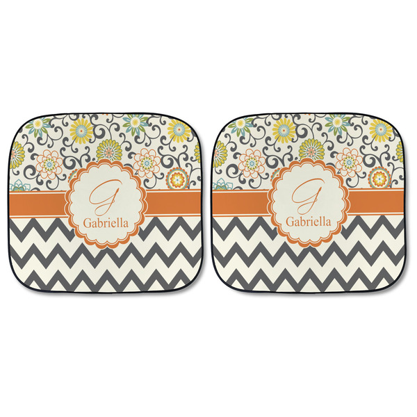 Swirls, Floral & Chevron Car Sun Shades - FRONT