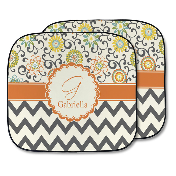 Custom Swirls, Floral & Chevron Car Sun Shade - Two Piece (Personalized)