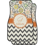 Swirls, Floral & Chevron Car Floor Mats (Front Seat) (Personalized)