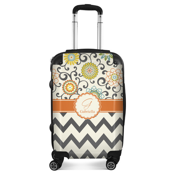 Custom Swirls, Floral & Chevron Suitcase - 20" Carry On (Personalized)