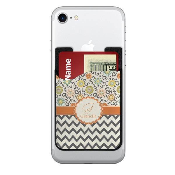 Custom Swirls, Floral & Chevron 2-in-1 Cell Phone Credit Card Holder & Screen Cleaner (Personalized)