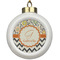 Swirls, Floral & Chevron Ceramic Ball Ornament (Personalized)