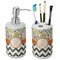 Swirls, Floral & Chevron Ceramic Bathroom Accessories Set (Personalized)