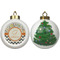 Swirls, Floral & Chevron Ceramic Christmas Ornament - X-Mas Tree (APPROVAL)