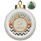 Swirls, Floral & Chevron Ceramic Christmas Ornament - Xmas Tree (Front View)