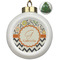 Swirls, Floral & Chevron Ceramic Ball Ornament - Christmas Tree (Personalized)