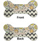Swirls, Floral & Chevron Ceramic Flat Ornament - Bone Front & Back (APPROVAL)