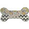 Swirls, Floral & Chevron Ceramic Dog Ornament - Front w/ Name and Initial