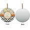 Swirls, Floral & Chevron Ceramic Flat Ornament - Circle Front & Back (APPROVAL)