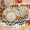 Swirls, Floral & Chevron Ceramic Ornament w/ Name and Initial
