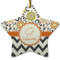 Swirls, Floral & Chevron Ceramic Flat Ornament - Star (Front)