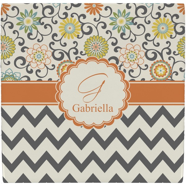 Custom Swirls, Floral & Chevron Ceramic Tile Hot Pad (Personalized)