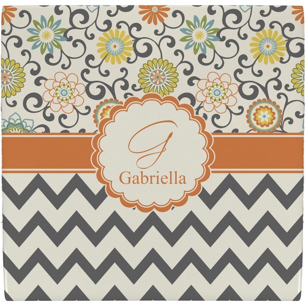 Custom Swirls, Floral & Chevron Ceramic Tile Hot Pad (Personalized)