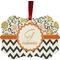 Swirls, Floral & Chevron Christmas Ornament (Front View)