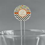 Swirls, Floral & Chevron 5.5" Round Plastic Stir Sticks - Clear (Personalized)