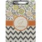 Swirls, Floral & Chevron Clipboard (Letter Size) (Personalized)