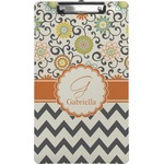 Swirls, Floral & Chevron Clipboard (Legal Size) (Personalized)