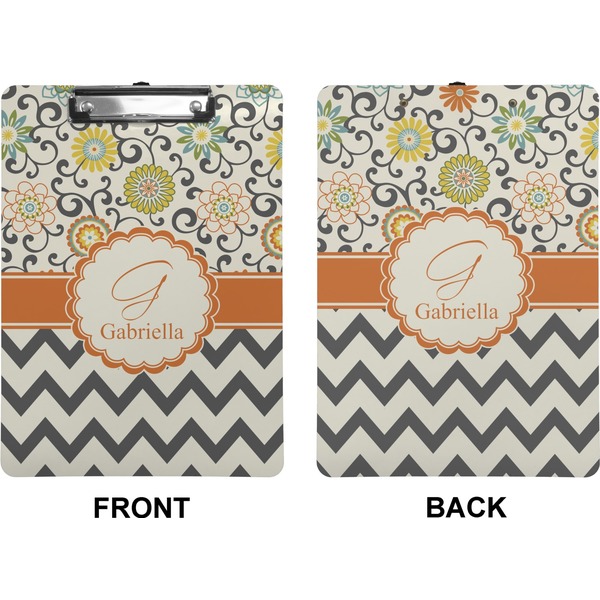 Swirls, Floral & Chevron Clipboard (Letter) (Front + Back)