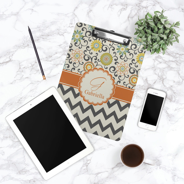 Swirls, Floral & Chevron Clipboard - Lifestyle Photo