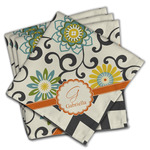 Swirls, Floral & Chevron Cloth Napkins (Set of 4) (Personalized)
