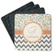 Swirls, Floral & Chevron Square Rubber Backed Coasters - Set of 4 (Personalized)