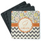 Swirls, Floral & Chevron Square Rubber Backed Coasters - Set of 4 (Personalized)