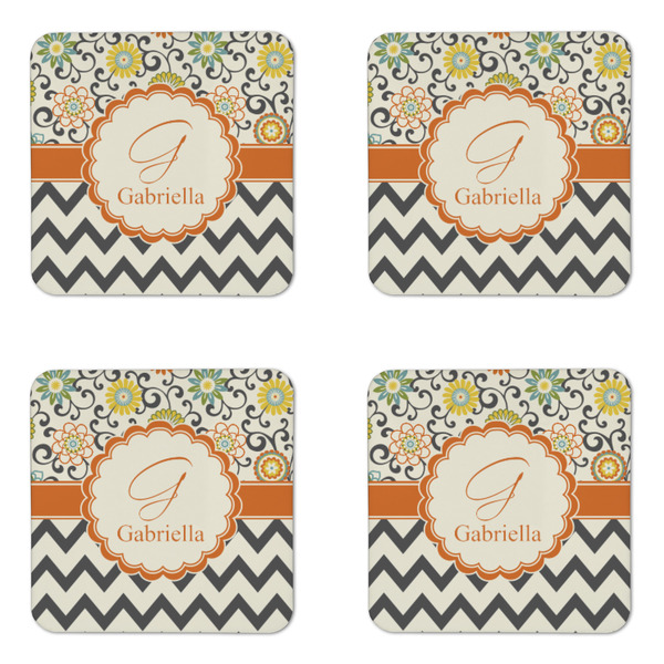 Swirls, Floral & Chevron Coaster Set - APPROVAL