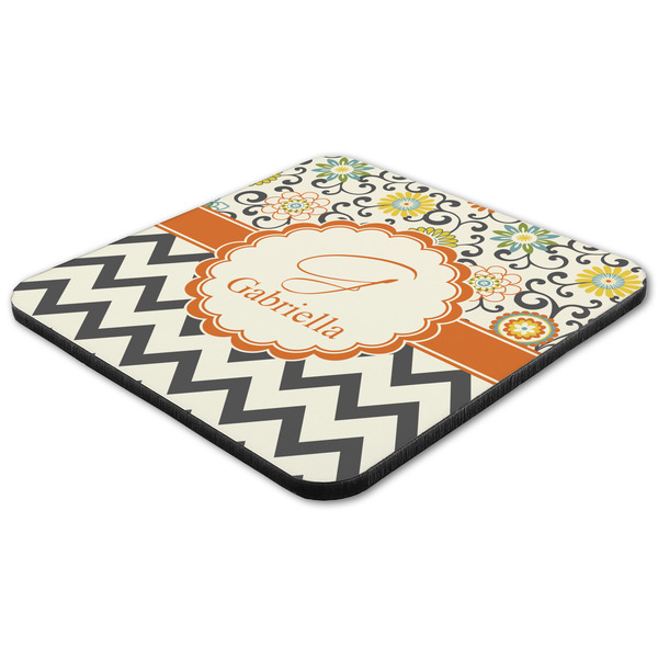 Swirls, Floral & Chevron Coaster Set - FLAT (one)