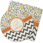 Swirls, Floral & Chevron Rubber Backed Coaster (Personalized)