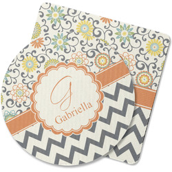 Swirls, Floral & Chevron Rubber Backed Coaster (Personalized)