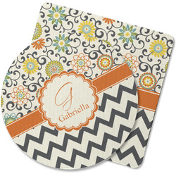 Swirls, Floral & Chevron Rubber Backed Coaster (Personalized)