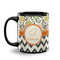 Swirls, Floral & Chevron Coffee Mug - 11 oz - Black