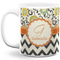 Swirls, Floral & Chevron Coffee Mug - 11 oz - Full- White