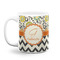 Swirls, Floral & Chevron Coffee Mug - 11 oz - White