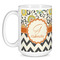 Swirls, Floral & Chevron Coffee Mug - 15 oz - White