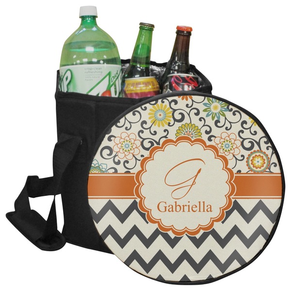 Custom Swirls, Floral & Chevron Collapsible Cooler & Seat (Personalized)