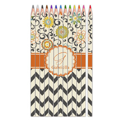 Swirls, Floral & Chevron Colored Pencils (Personalized)