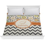 Swirls, Floral & Chevron Comforter - King (Personalized)