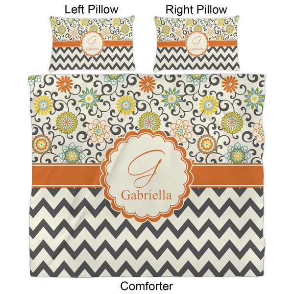 Swirls, Floral & Chevron Comforter Set - King - Approval