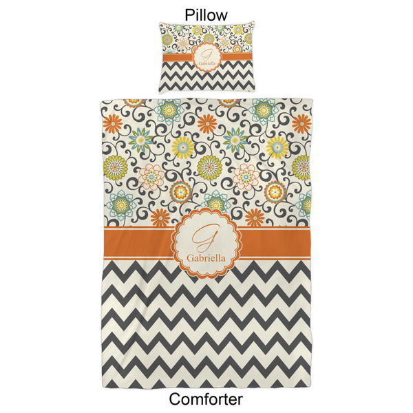Swirls, Floral & Chevron Comforter Set - Twin XL - Approval